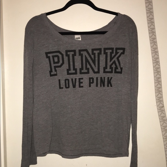 Grey PINK! Victoria’s secret long sleeve shirt - Picture 2 of 3
